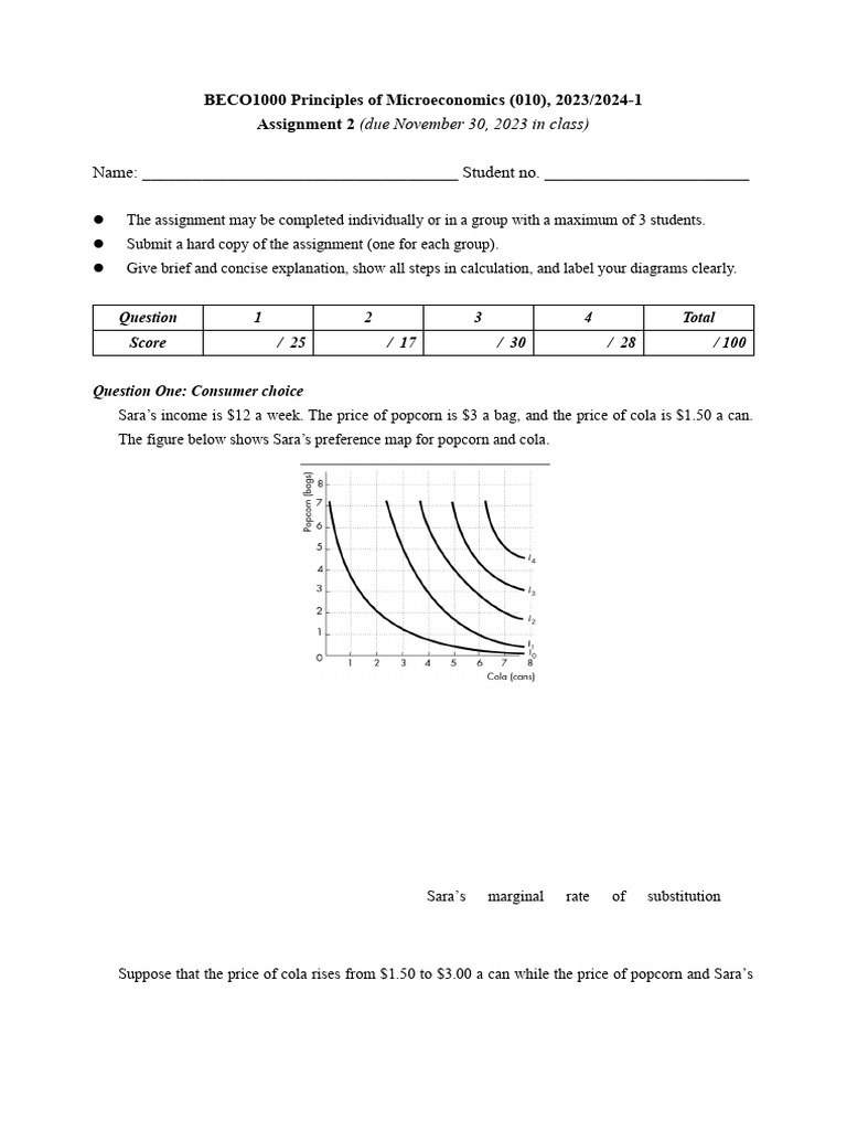 Assignment 2 | PDF | Profit (Economics) | Marginal Cost