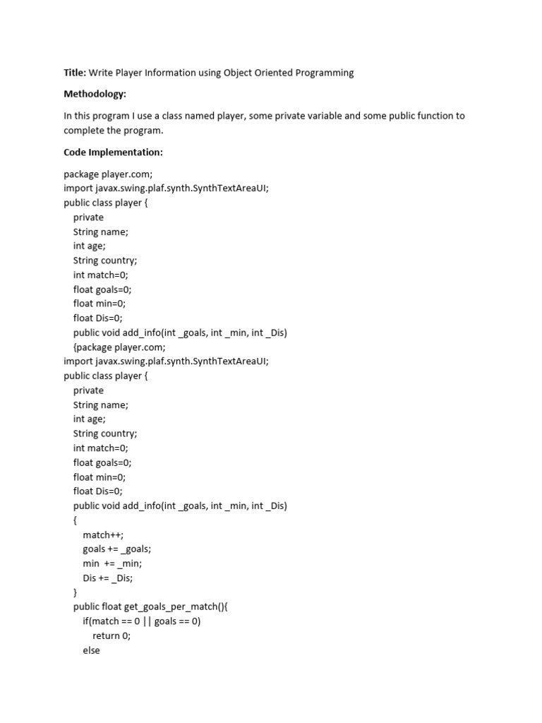 Lab Report-2 | PDF | Lionel Messi | Object Oriented Programming
