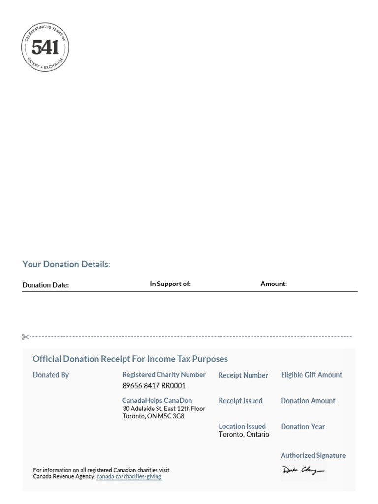 Donation Receipt for Tax Purposes | PDF