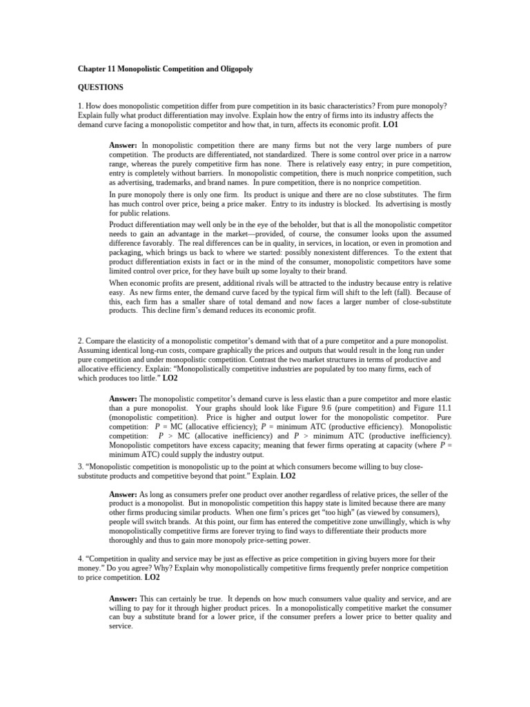 Monopolistic Competition | PDF | Monopoly | Oligopoly