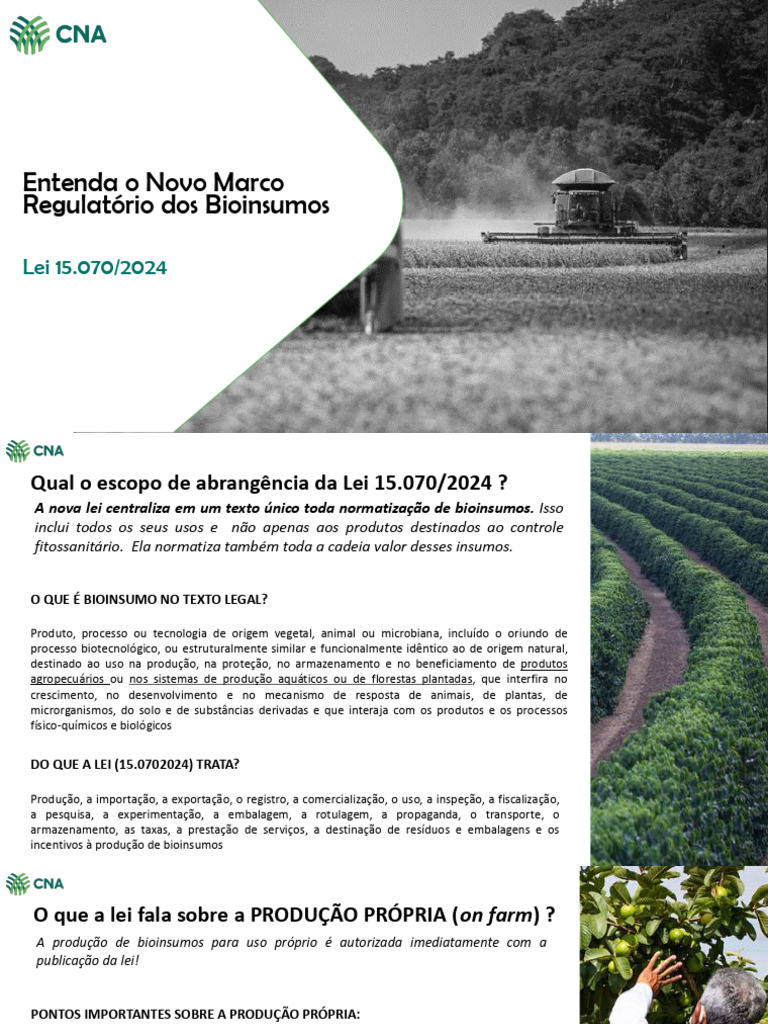 Novo Marco Regulatório dos Bioinsumos | PDF | Cooperativa | Agricultura