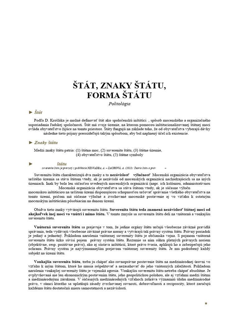 Materiál 8 - Štát, Znaky Štátu, Forma Štátu - ČB | PDF
