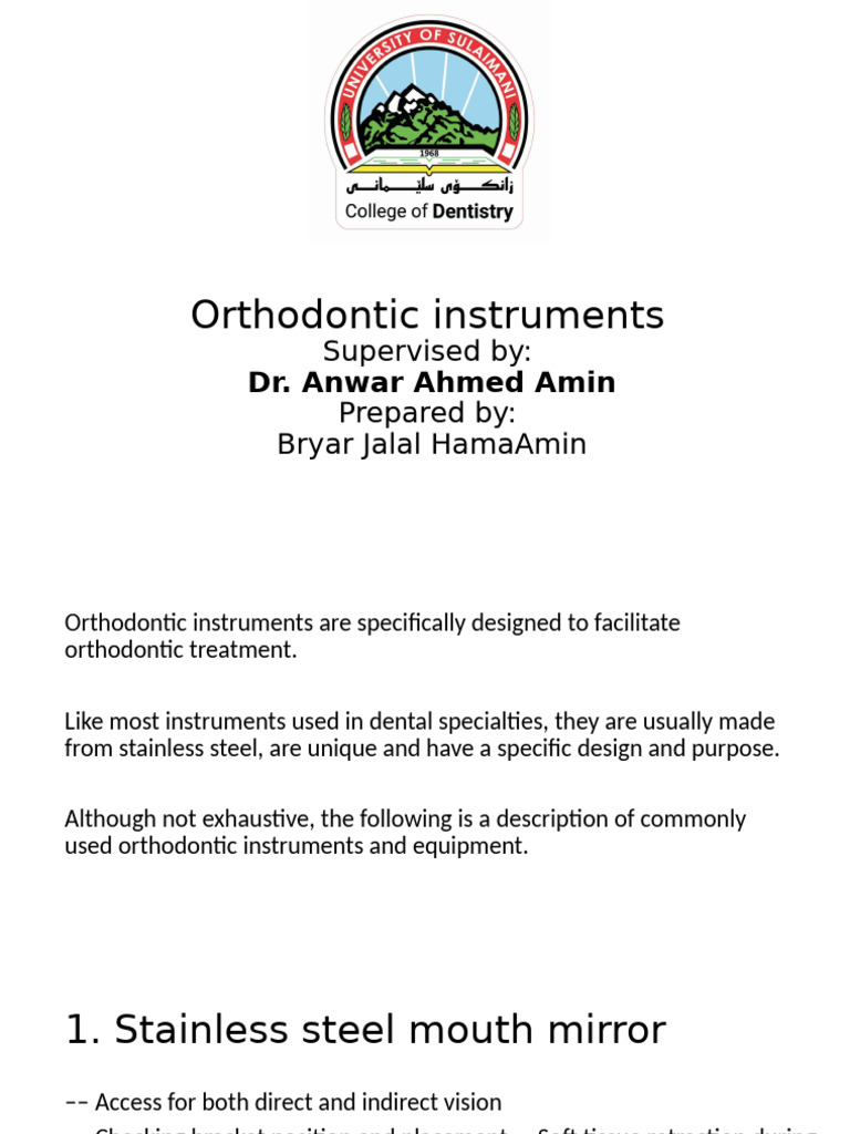 Common Orthodontic Instruments Overview | PDF | Orthodontics ...