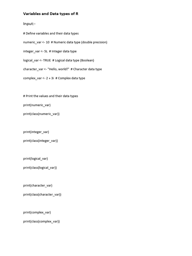 Exp 2 variables and data types of r pdf