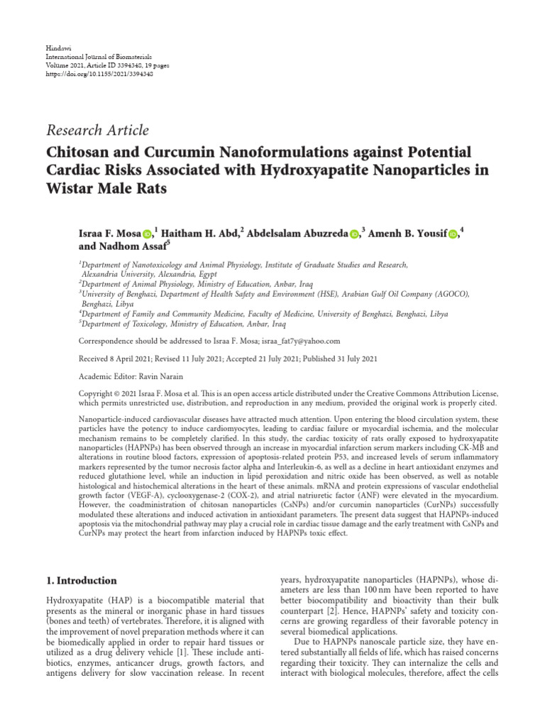 Chitosan and Curcumin Nanoformulations Against Pot | PDF | Low Density ...