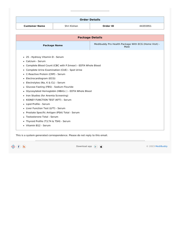 Test Details | PDF