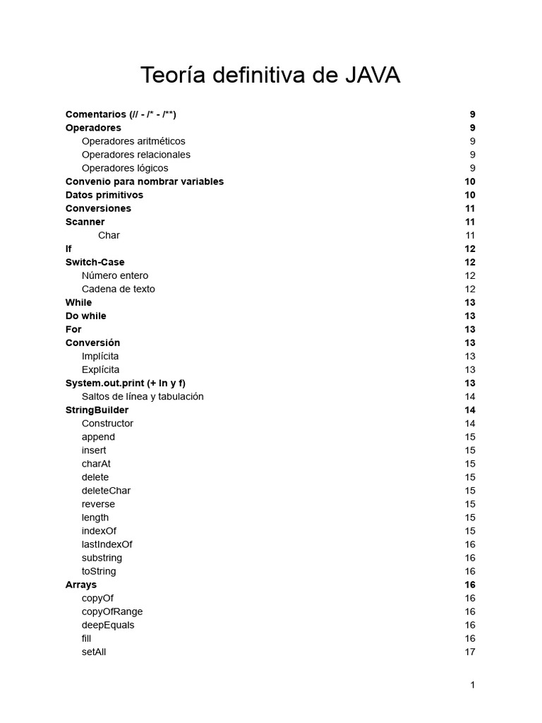 Teoría Definitiva de JAVA | PDF | Archivo de computadora | Cadena ... image.