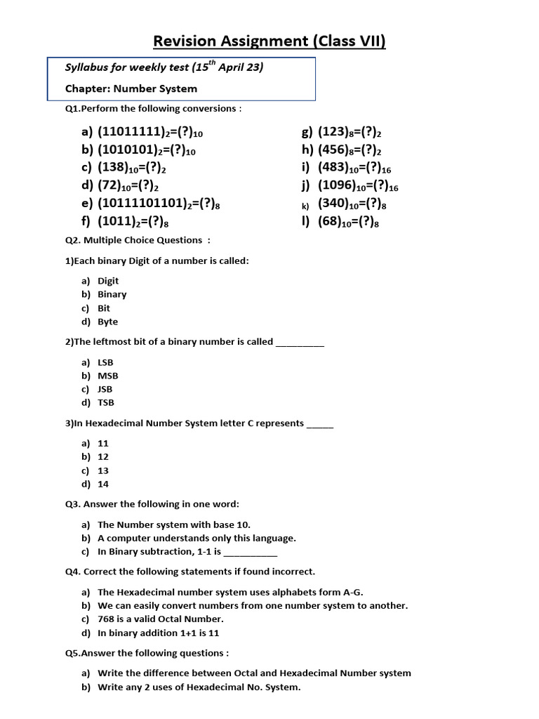 C-7 Number system | PDF