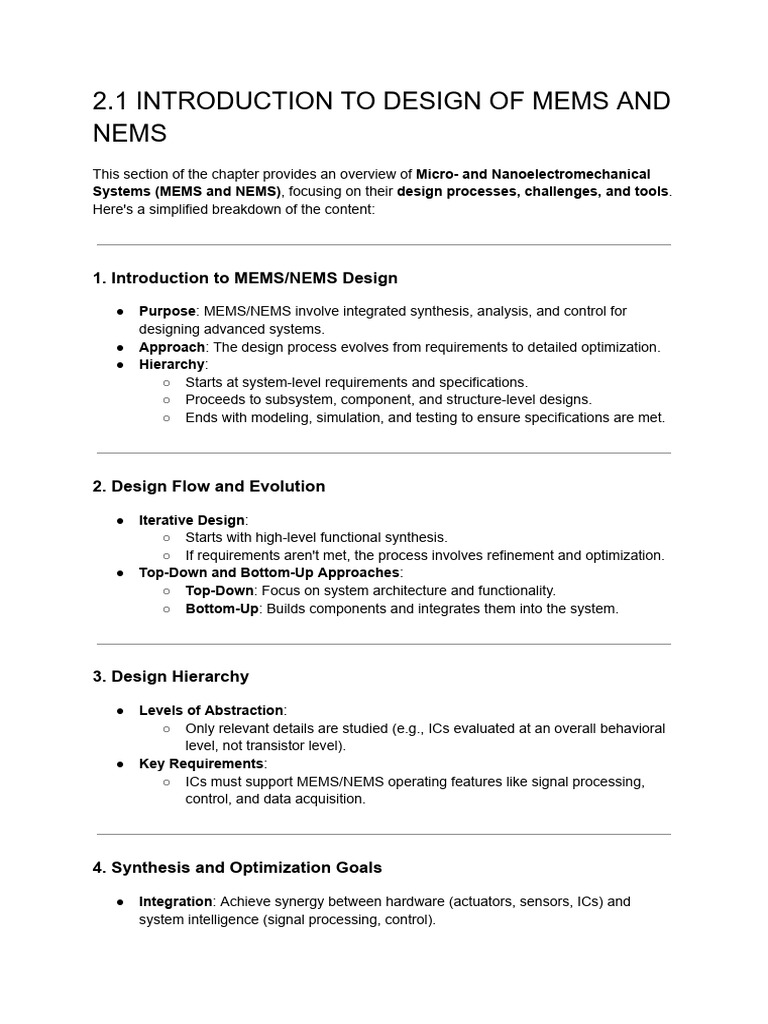 Mems and Nems - Part 2 | PDF | Simulation | System