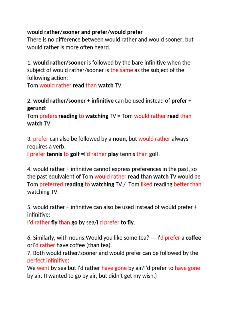 Preferences in English Grammar | PDF