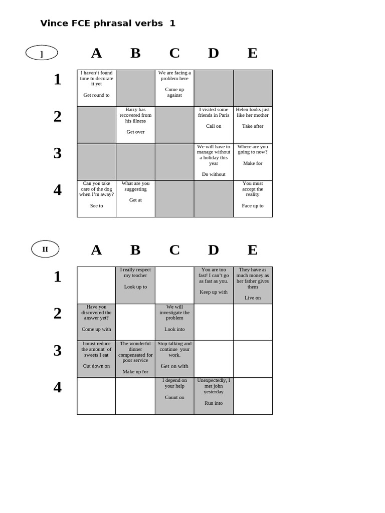 Vince FCE 1 phrasal verbs | PDF