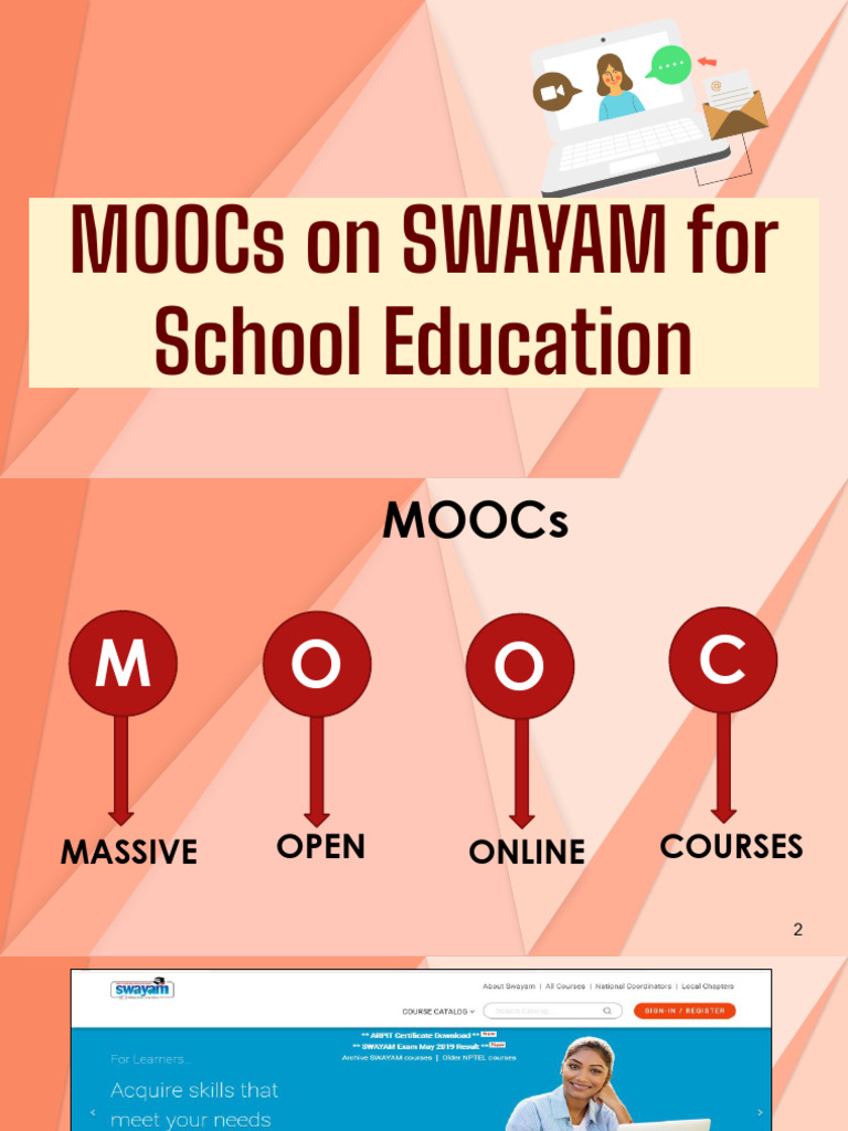 MOOCS On SWAYAM For School Education | PDF | Massive Open Online Course ...