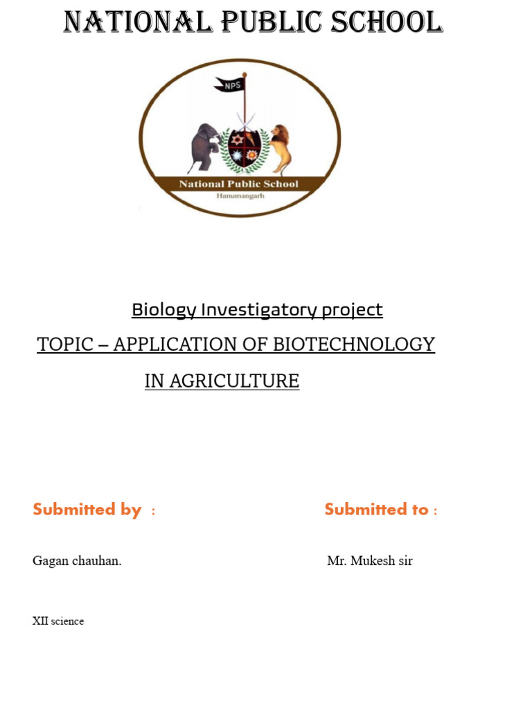 Biotechnology Applications in Agriculture | PDF | Biotechnology ...
