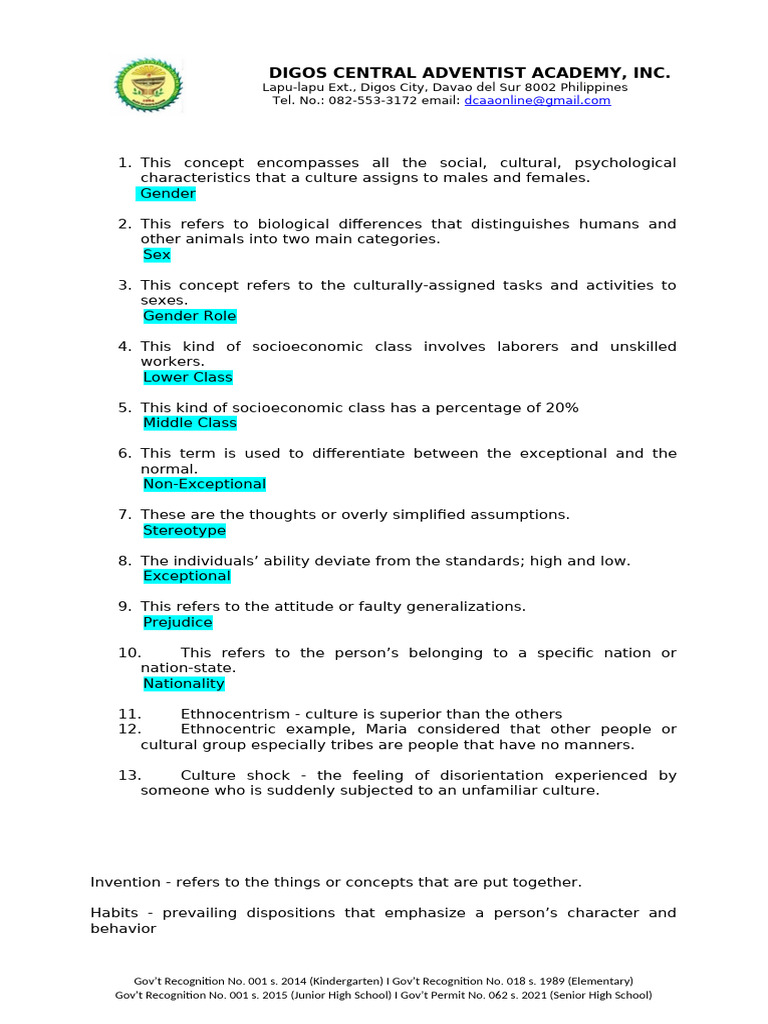 Key Concepts in Culture and Society | PDF | Gender | Gender Studies