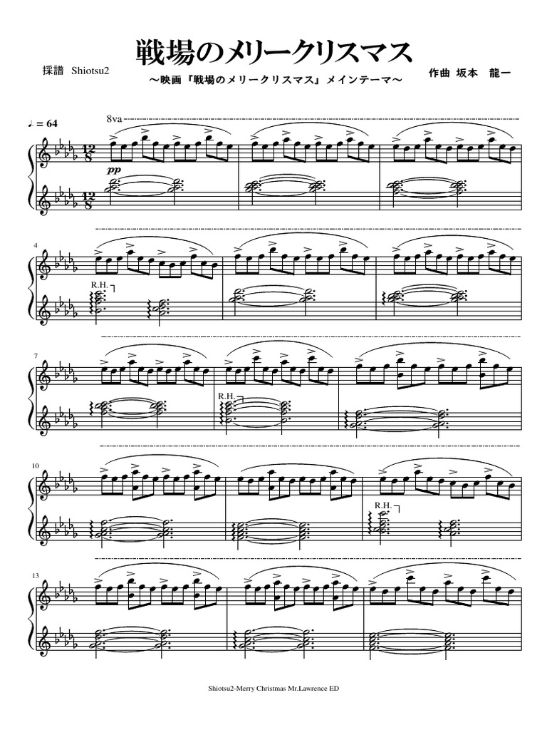 坂本龍一「戦場のメリークリスマス」 | PDF | Musical Forms