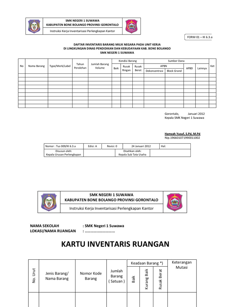 Gambar Daftar Inventaris Barang Gambar Buku Induk di 