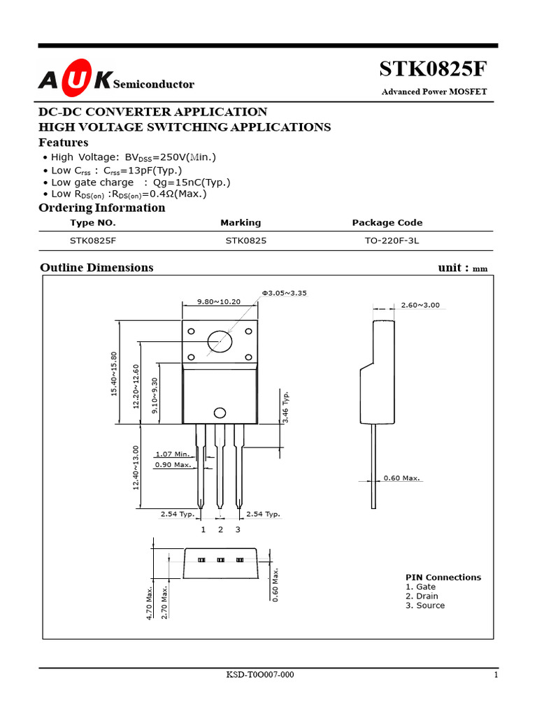 STK 0825 F | PDF | Diode | Field Effect Transistor