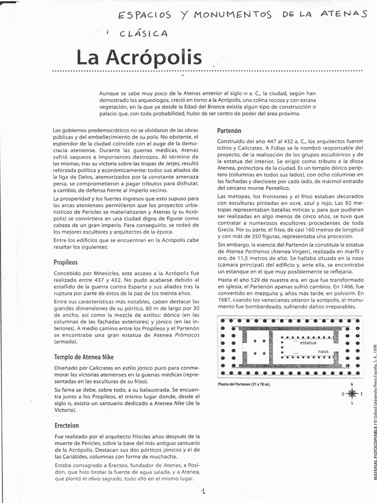 Espacios y Monumentos de La Atenas Clássica | PDF | Antigua Grecia ...