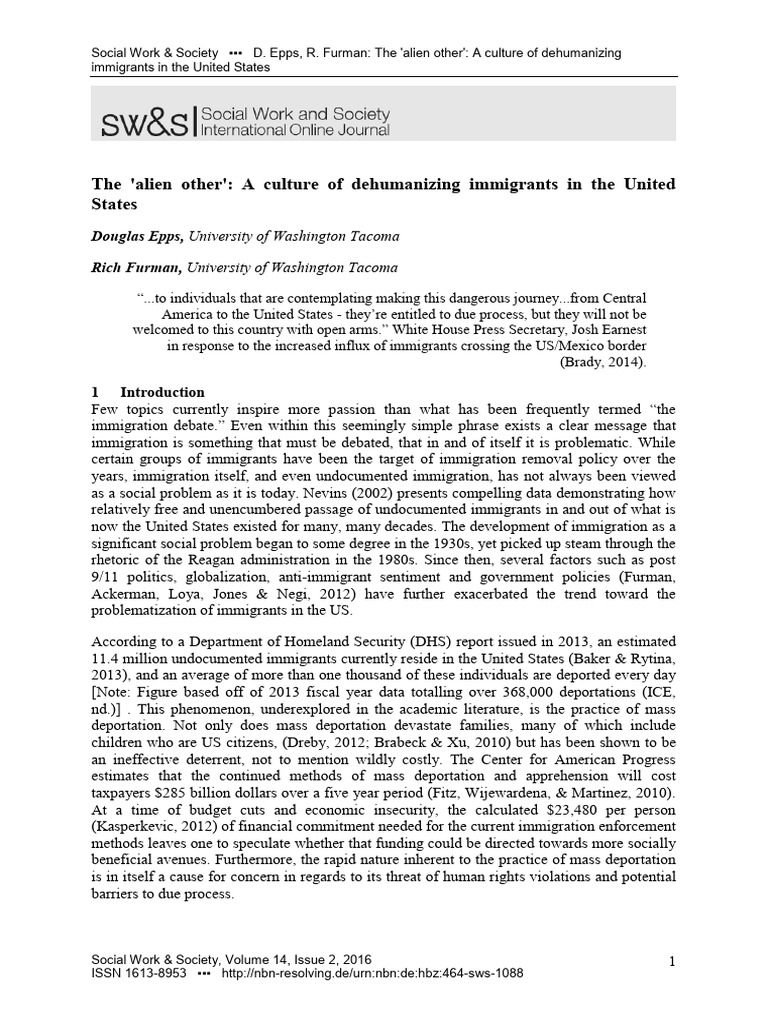 Dehumanizing Immigrants in America | PDF | U.S. Immigration And Customs ...