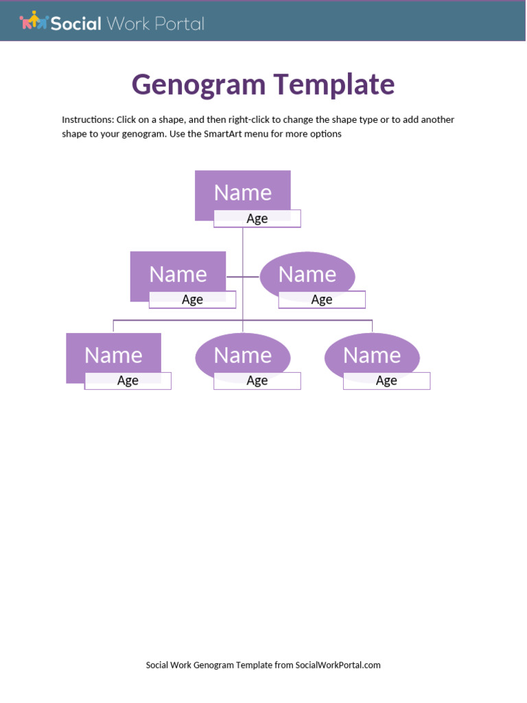 Social Work Genogram Template Guide | PDF