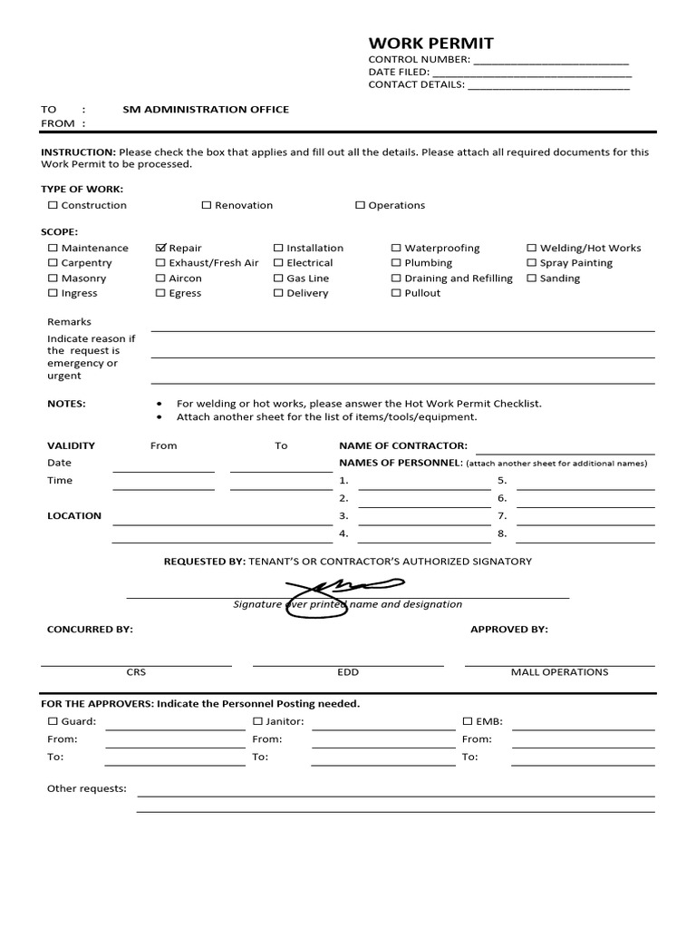 Work Permit - Updated | PDF