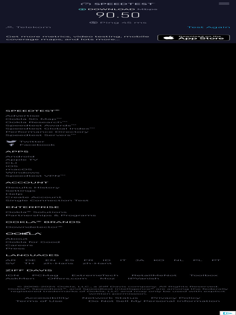 Speedtest by Ookla - The Global Broadband Speed Test | PDF
