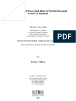 Emiliano Fable - Experimental and Theoretical Study of Particle Transport in The TCV Tokamak