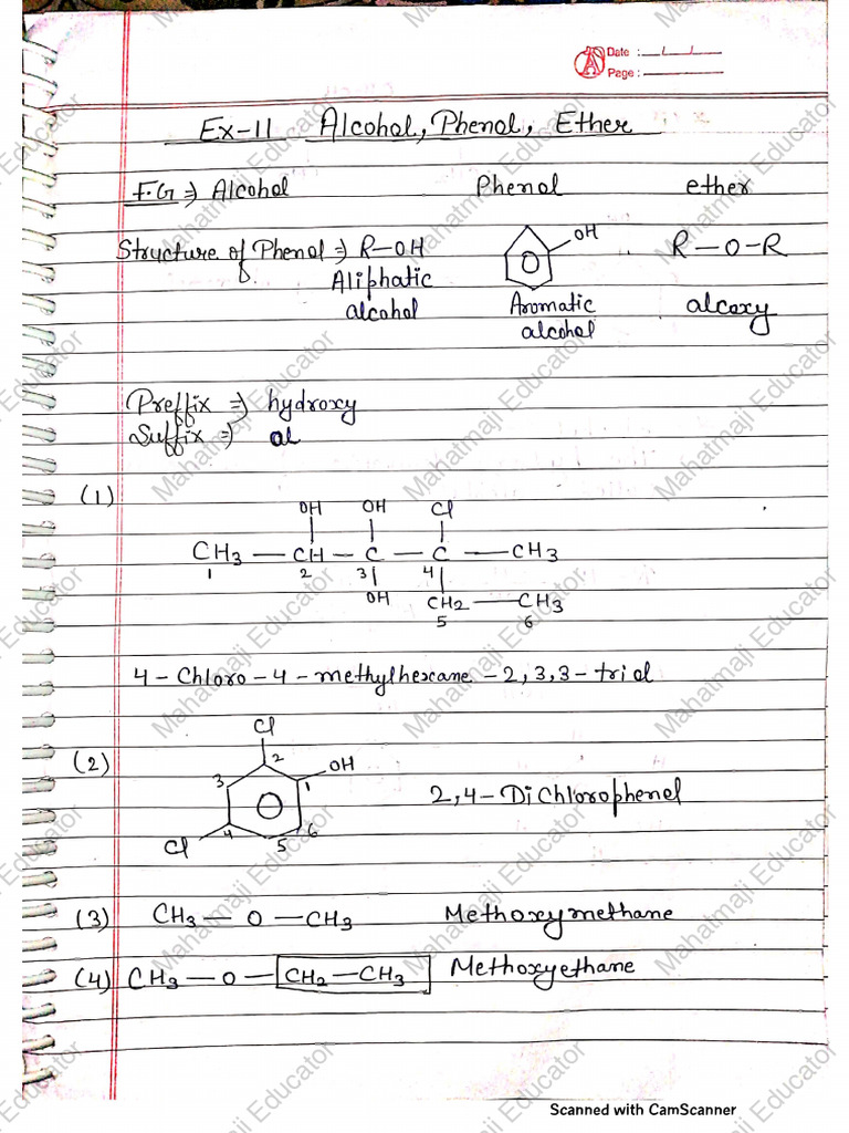 11 alcohol phenol ether pdf organic compounds functional group
