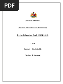 II PU English Question Bank 2025 Final