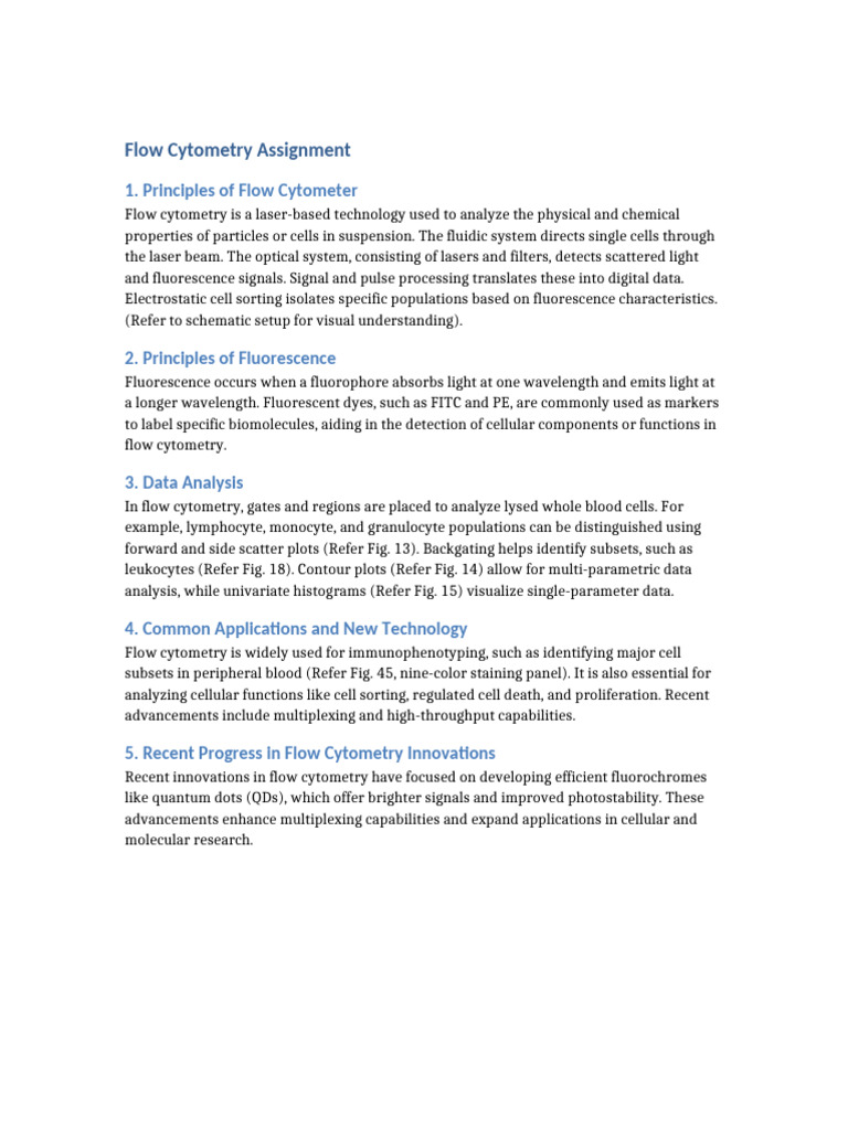 Flow Cytometry Assignment | PDF
