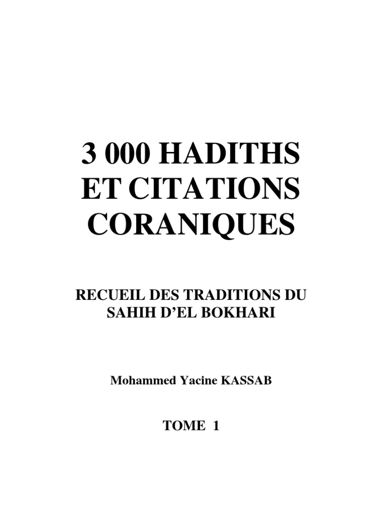3000 Hadiths Et Citations Coraniques 1 2 Mahomet Coran