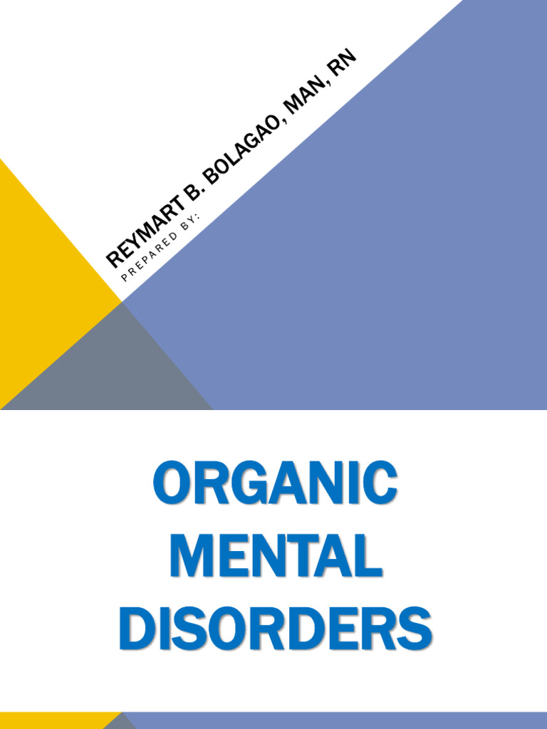 1 Organic Mental Disorders | PDF | Dementia | Mental Disorder