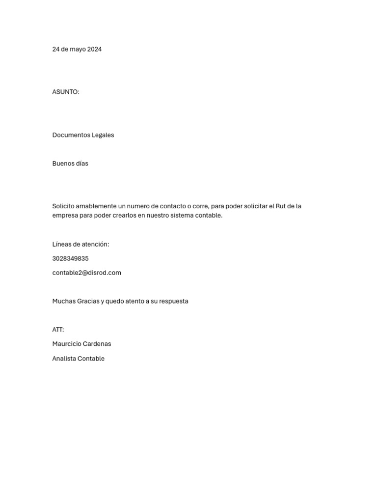 Solicitud de Rut para Sistema Contable | PDF