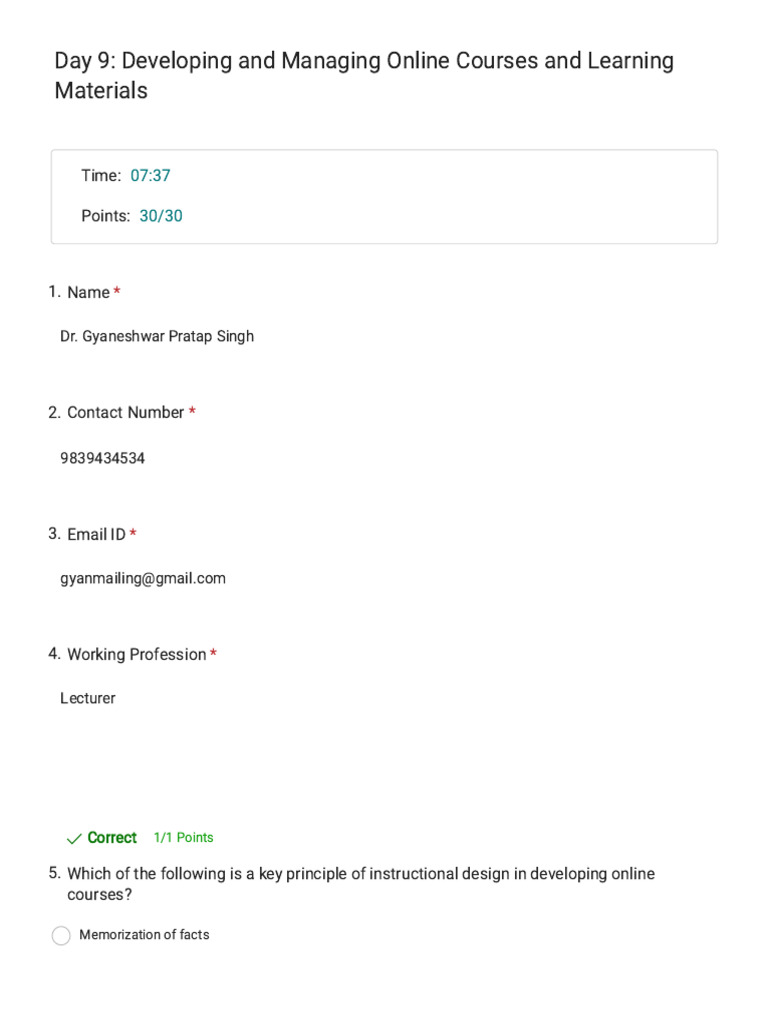 Day 9 - Developing and Managing Online Courses and Learning Materials ...