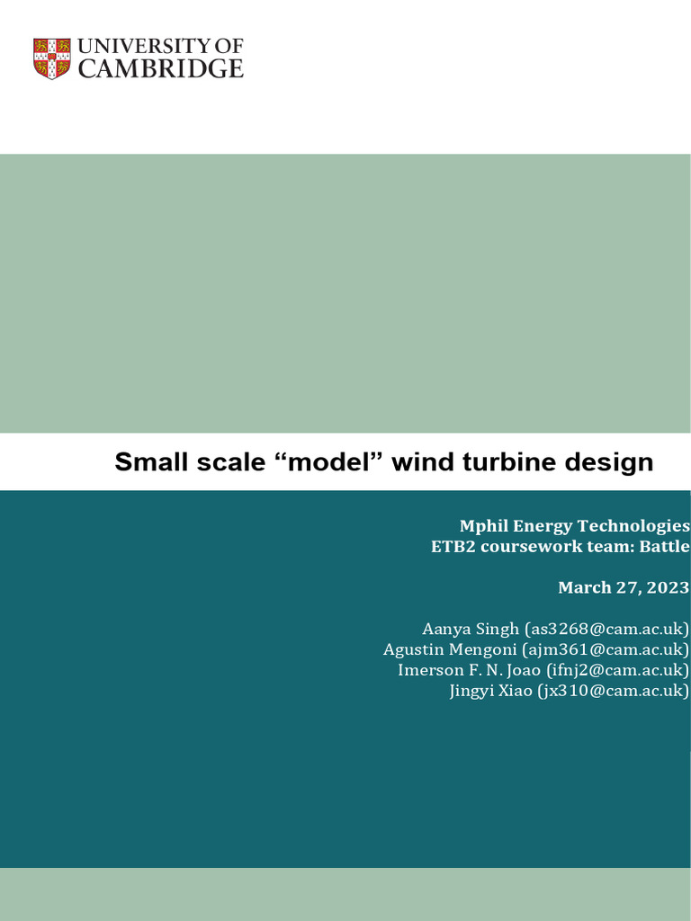 Wind Turbine Design Submission | PDF | Turbine | Airfoil