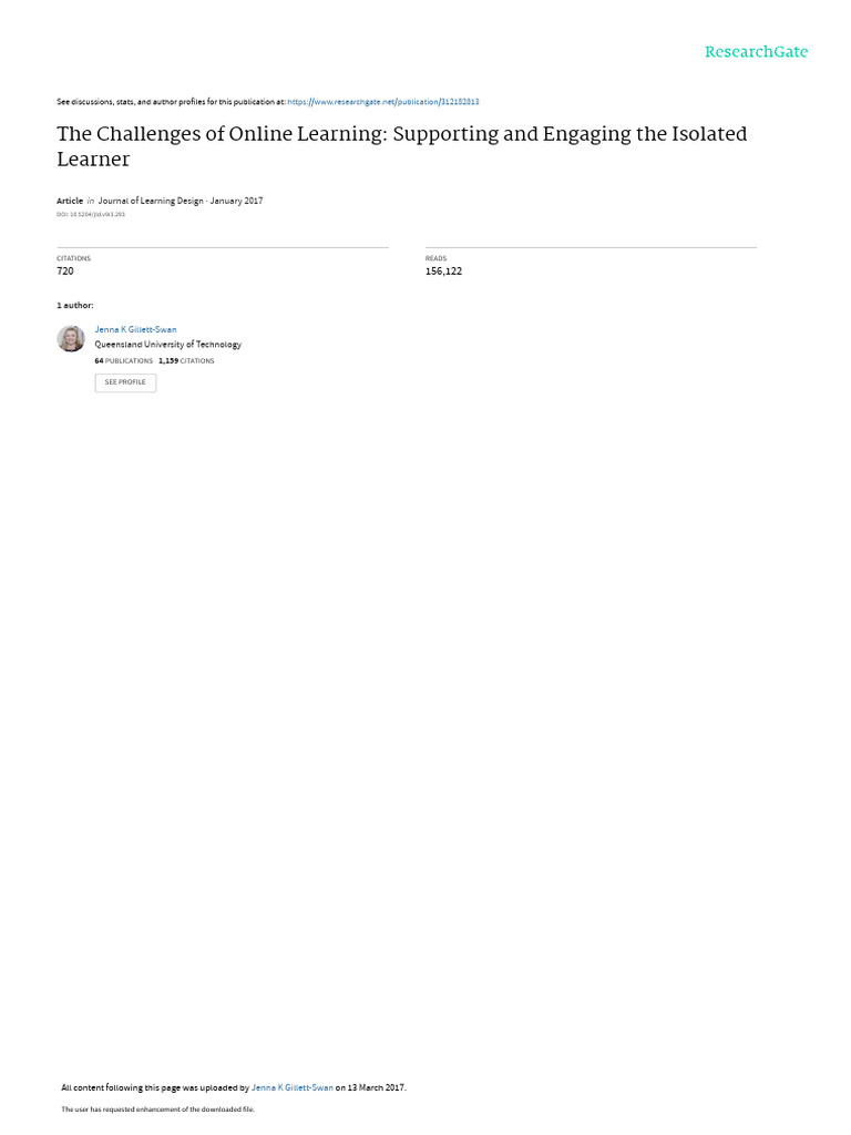 The Challenges of Online Learning Supporting and E | PDF | Learning ...