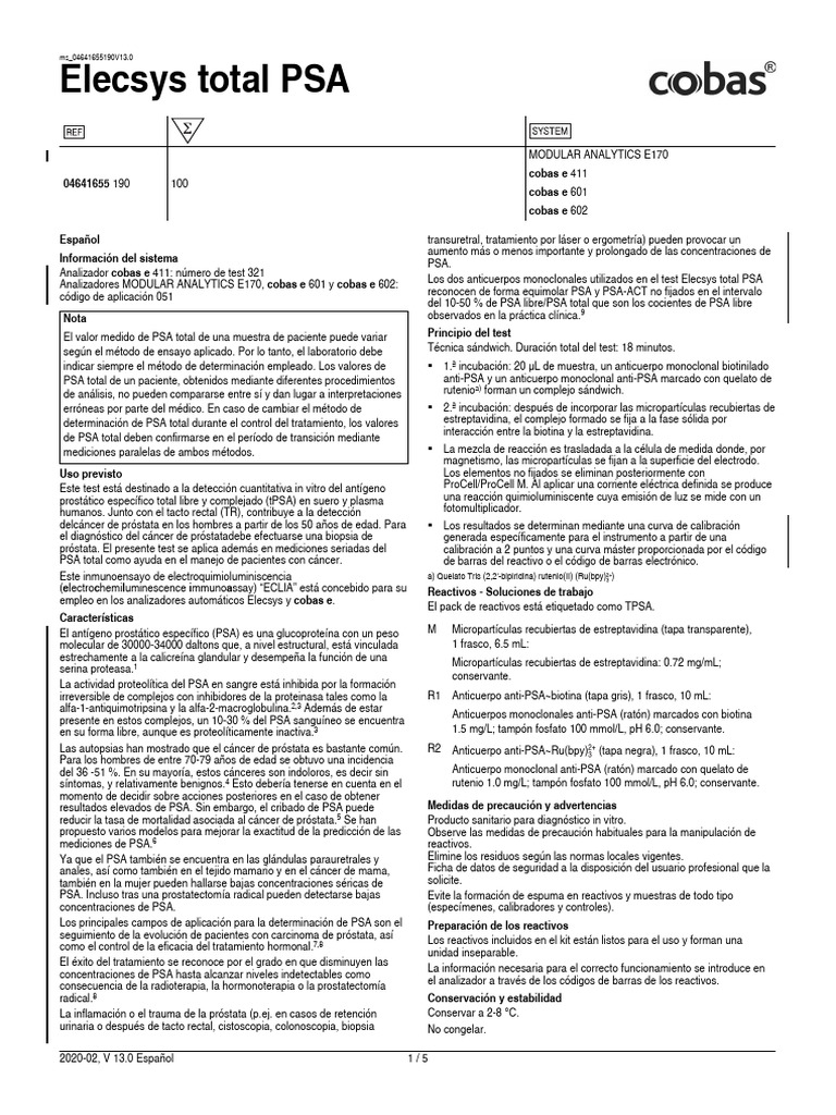 Prueba de PSA: Método y Aplicaciones | PDF | Antígeno específico de la ...