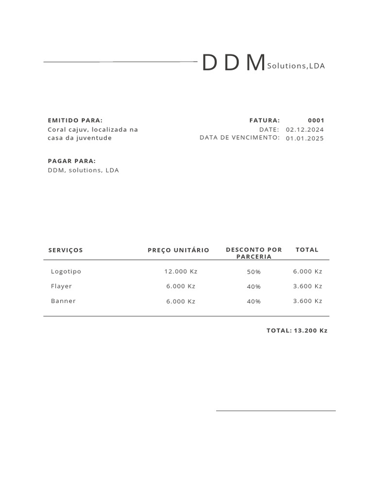 Simple Minimalist Business Invoice | PDF