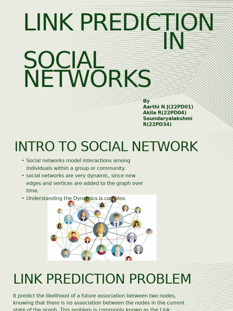 Link Prediction in Social Networks | PDF | Vertex (Graph Theory ...