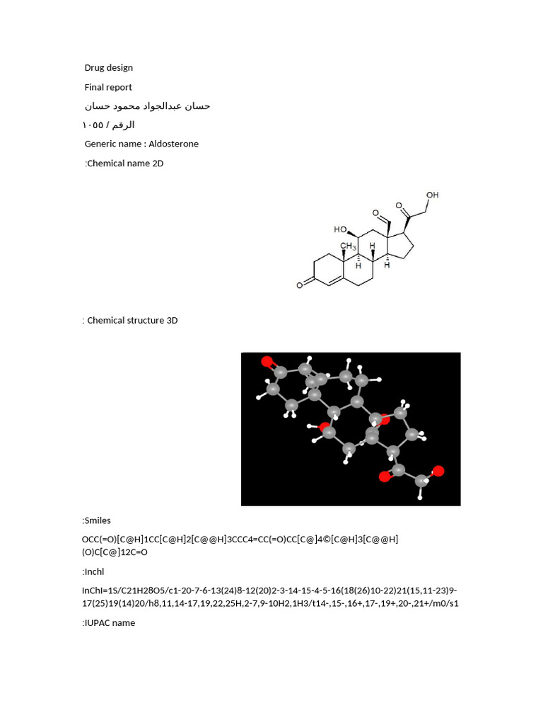 Aldosterone Drug Design Report | PDF