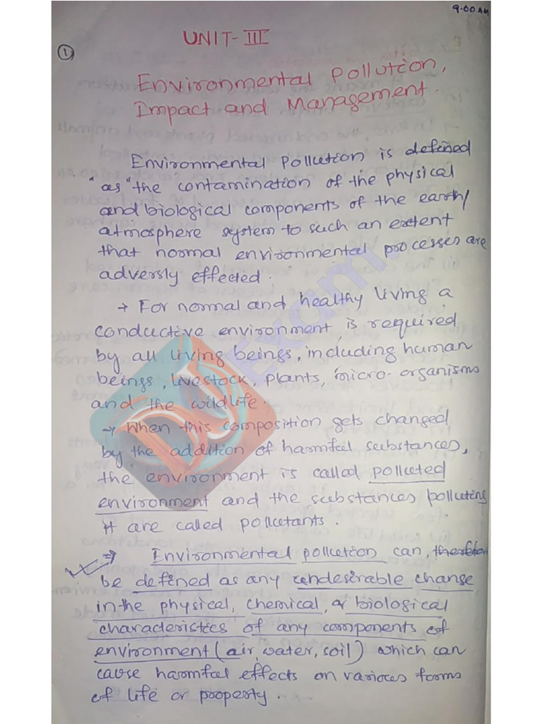 Pollution EVS Notes | PDF