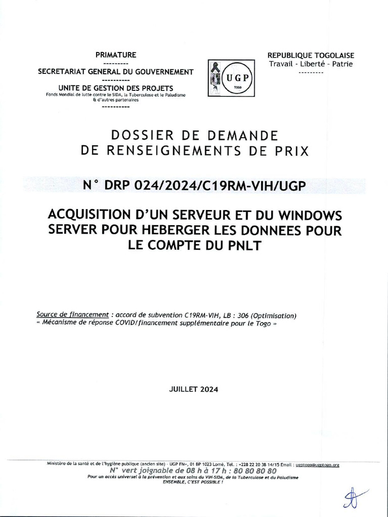 DRP 024 2024 - Acquisition Serveur Donnees PNLT | PDF