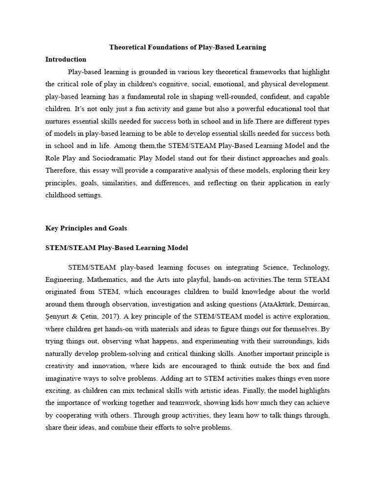Theoretical Foundations of Play-Based Learning | PDF | Learning ...