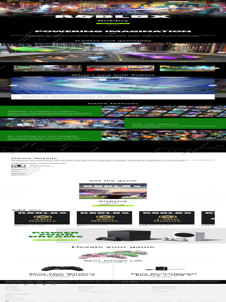 Roblox Xbox | PDF | Xbox (Console) | Xbox