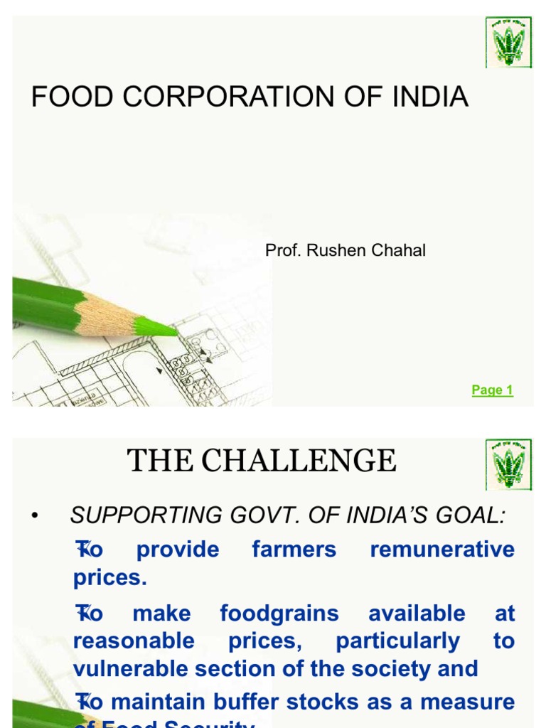 essay on food corporation of india