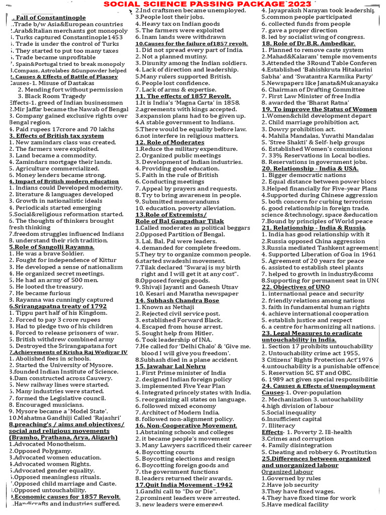Sslc Social Passing Package English Medium Pdf Agriculture