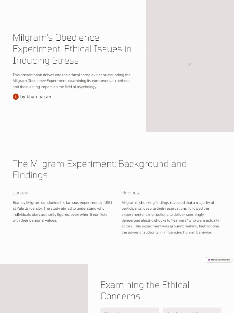 Ethical Issues in Milgram's Experiment | PDF | Obedience (Human ...