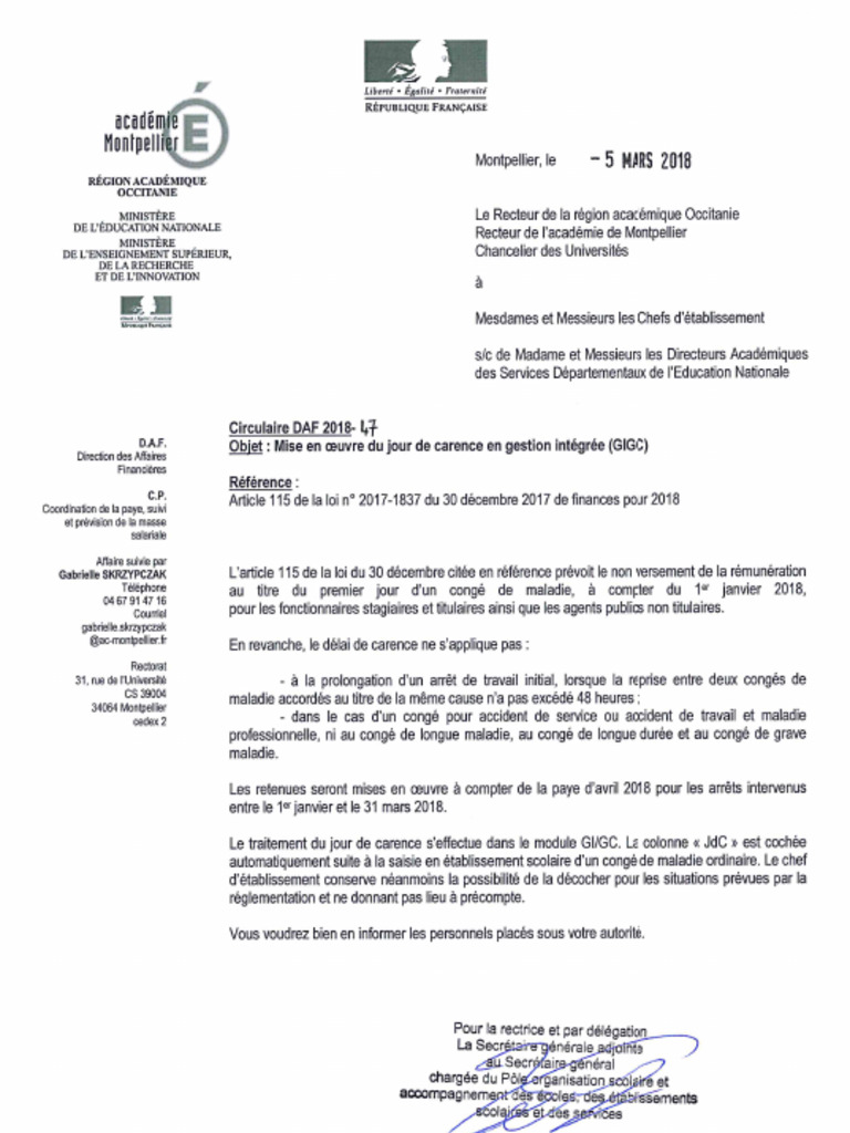 Jour de Carence Daf 2018 47 PDF — free download