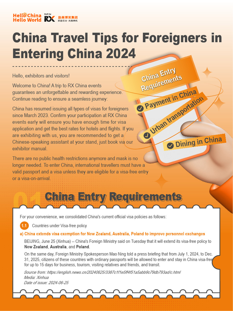 China Visa-Free Entry Policies 2024 | PDF | Travel Visa | We Chat