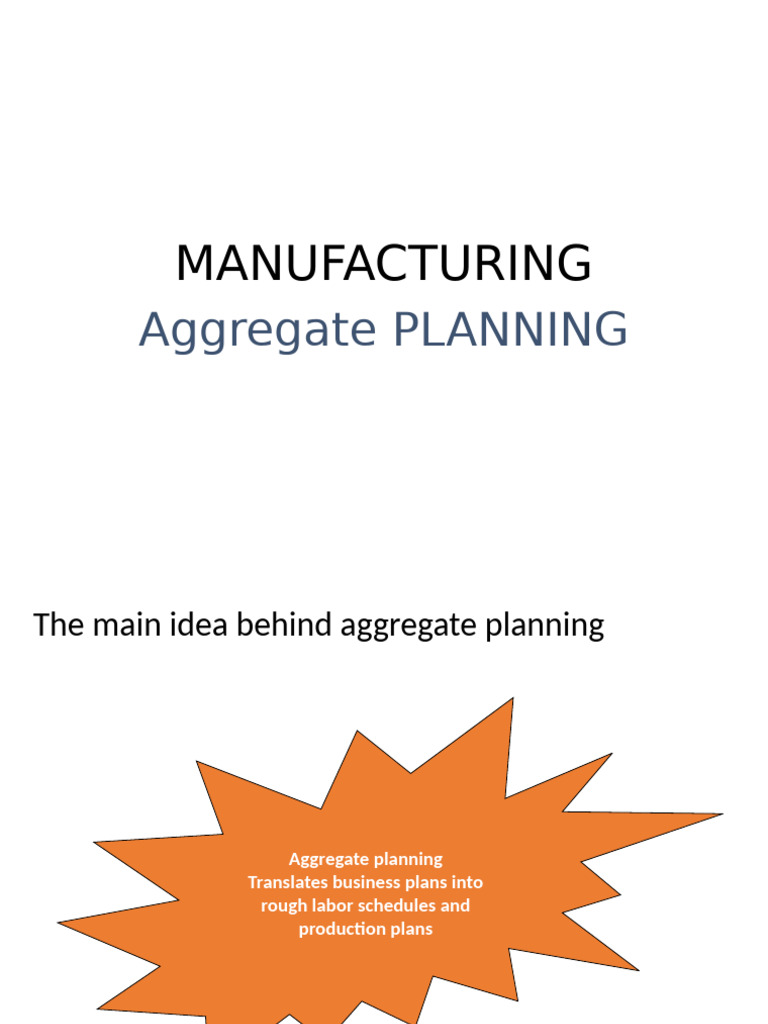 Summera 1041 4643 1 Lecture Aggregate Planning | PDF | Inventory | Demand